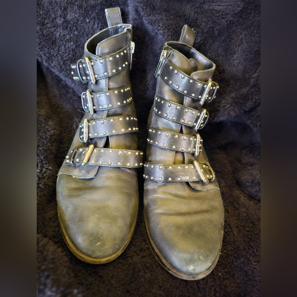 Vince Camuto black buckle boots size 7.5